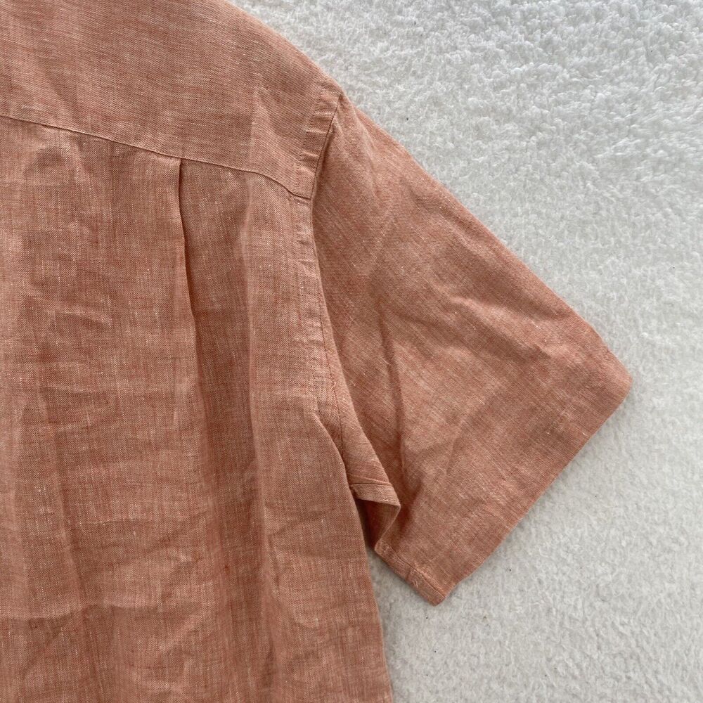 Jos A Bank Linen Shirt Men's Medium Pink Short Sleeve Summer Comfort Button Up - Picture 11 of 16